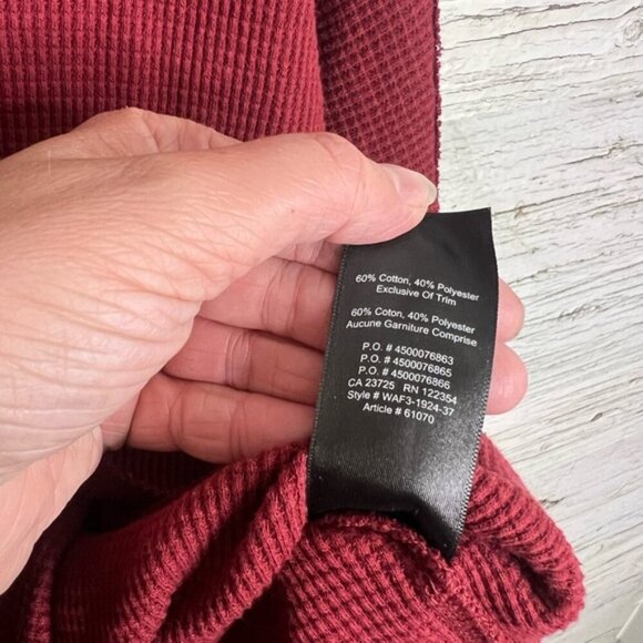 Aritzia Tna Thermal Cowlneck Waffle Knit red size xxs - Picture 5 of 7